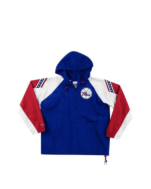 Mitchell & Ness Blue Nba "Philadelphia 76Ers" Half-Zip Jacket for men