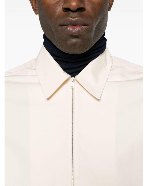 Jil Sander Natural Zip-up Cotton Shirt for men
