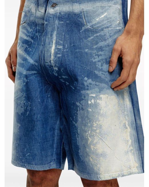 DIESEL Shorts Met Gelaagd Effect in het Blue voor heren