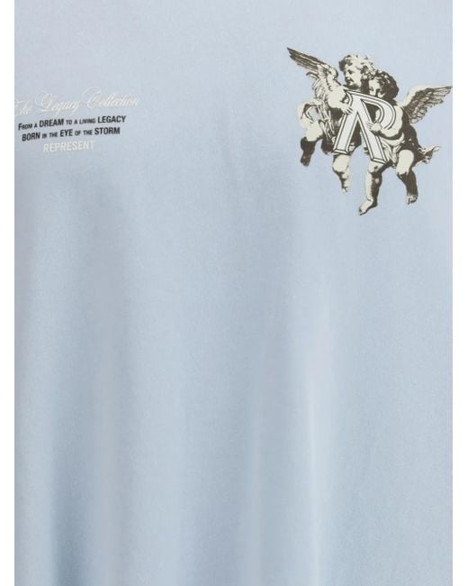 Represent Blue Legacy Cherubs Print T-Shirt for men