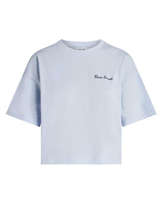 Lacoste Blue Logo-patch Cotton T-shirt