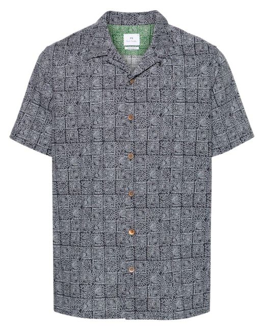 PS by Paul Smith Blue Graphic-print Cotton Shirt for men