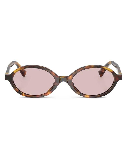 Miu Miu Pink Oval Frame Sunglasses