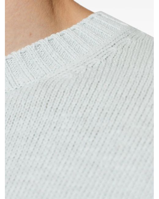 FRAME White Crew-Neck Ribbed-Trim Sweater for men