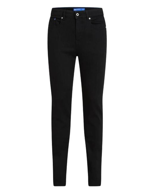 Karl Lagerfeld Black Logo-Patch Jeans for men