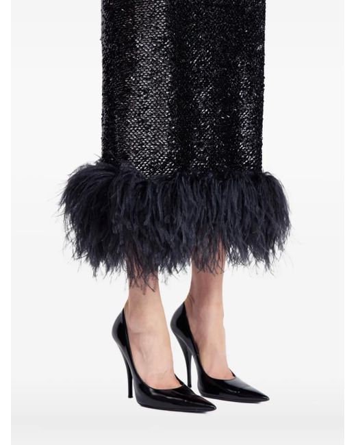 16Arlington Black Minelli Sequinned Midi Dress