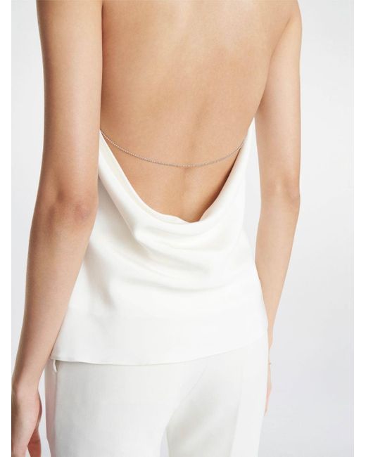 Dion Lee White Cowl-neck Sleeveless Top