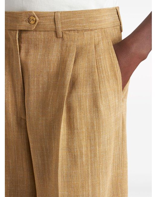 Etro Natural Slub-effect Tailored Trousers