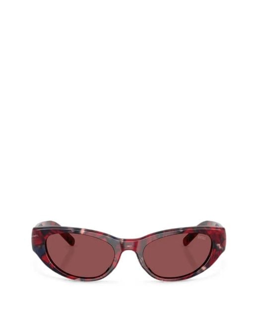 DIESEL Pink Tortoiseshell-Effect Cat-Eye Sunglasses