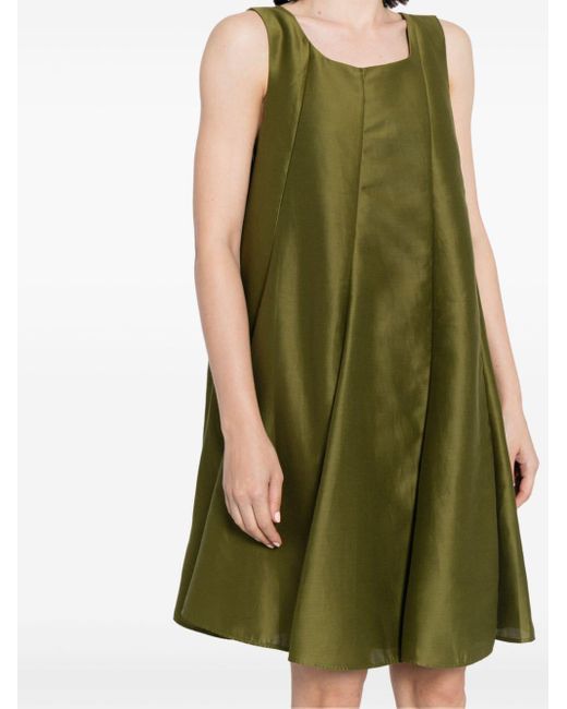 JNBY Green Pleat-detailing Cotton-blend Dress