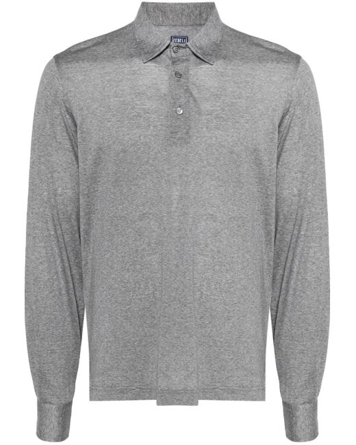 Polo Con Botones Fedeli de hombre de color Gray