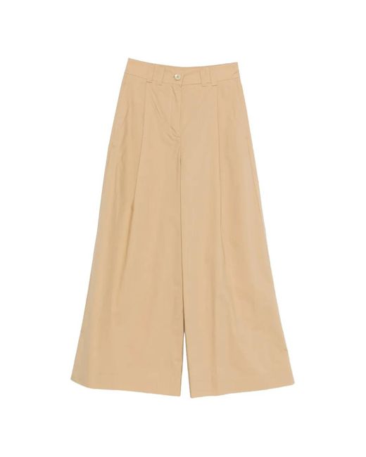 SOLOTRE Natural Pocket Pleated Palazzo Pants