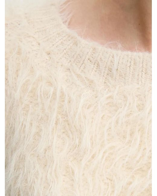 Ouí White Fluffy Knitted Jumper