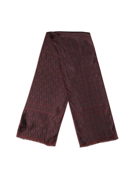 Dolce & Gabbana Purple Paisley-Print Frayed Scarf for men