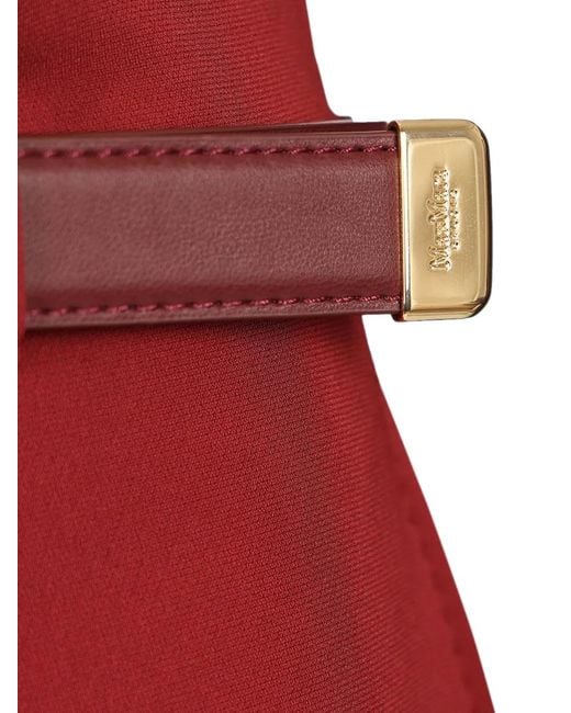 Max Mara Red Belted Wide-Leg Trousers
