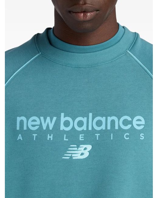 New Balance Blue Crew-Neck Sweatshirt for men