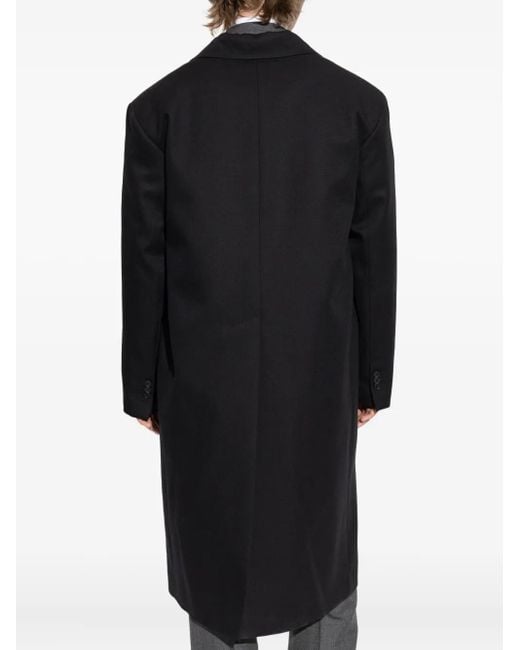 Abrigo De Lana Virgen Con Doble Botonadura DSquared² de hombre de color Black