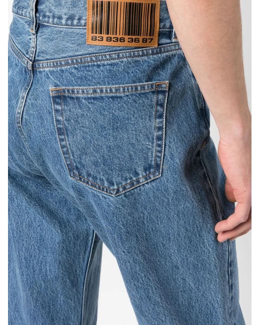 VTMNTS Blue High-Waisted Cotton Jeans for men