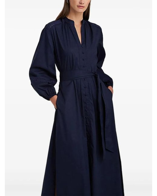 Vestido camisero con botones Ralph Lauren de color Blue