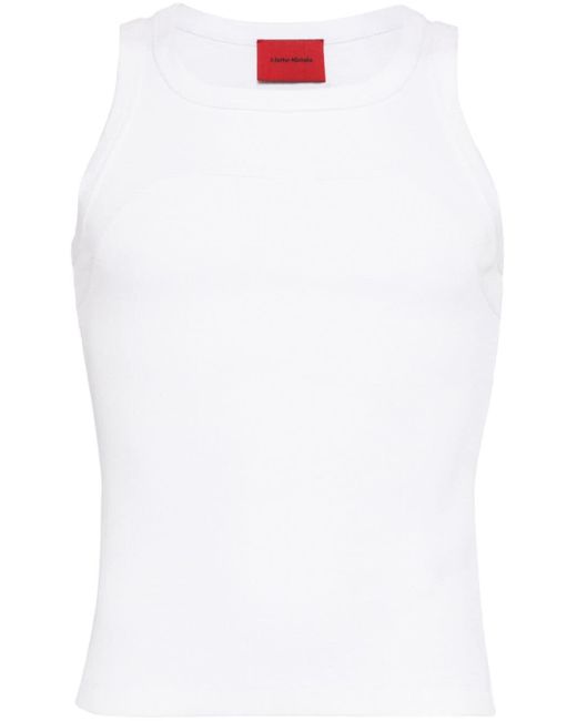 A BETTER MISTAKE White Logo-appliqué Cotton Tank Top for men