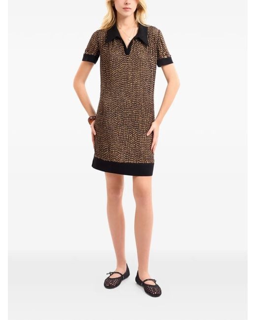 Gemy Maalouf Brown Studded T-Shirt Mini Dress