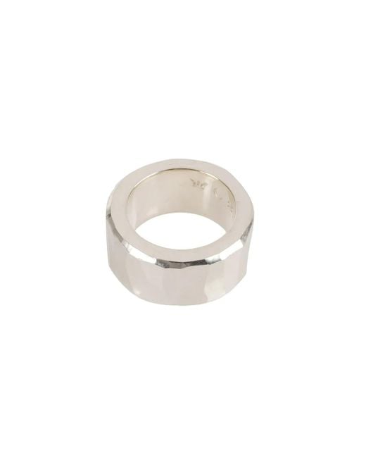 Werkstatt:münchen White Sculpted Band Ring for men
