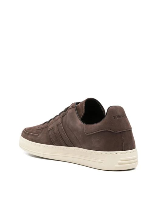 Tom Ford Brown Low-Top Sneakers With Dark Upper for men