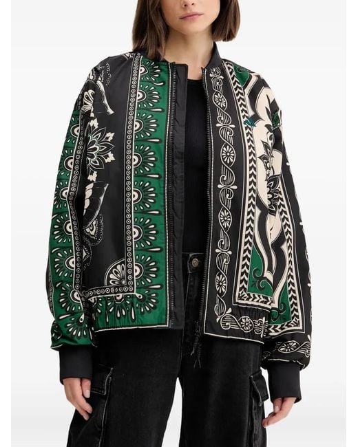 Adidas Green X Fram Varsity Patterned Zip Jacket