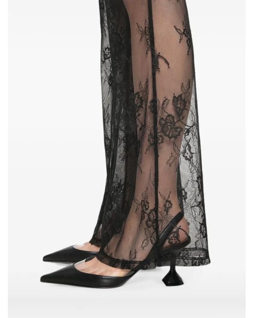 Patrizia Pepe Black Flared Lace Trousers