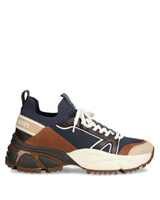 Michael Kors Blue Lucas Panelled Chucky-Sole Sneakers for men