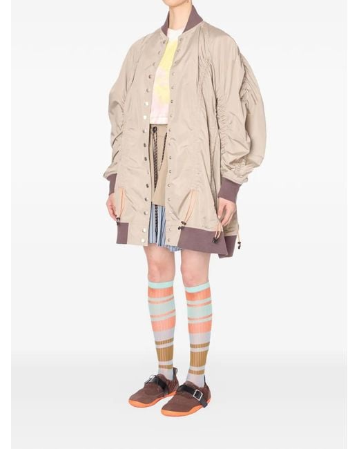 Kolor White Gathered Bomber Jacket