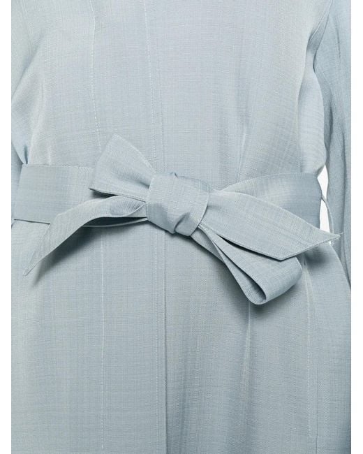 P.A.R.O.S.H. Blue Rania Long-Sleeve Belt Coat