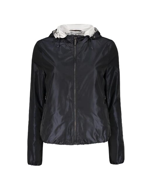 Moorer Black Hooded Lightweight Jacket
