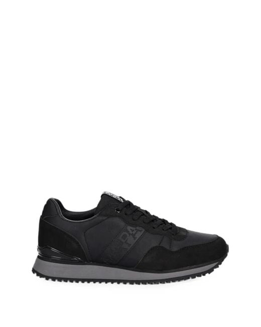 Napapijri Black Cosmos Embossed-Logo Sneakers for men
