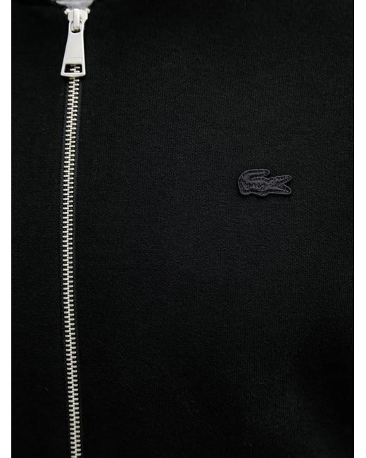 Lacoste Black Logo-Patch Cardigan for men