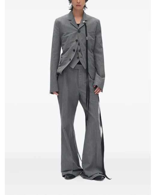 Ann Demeulemeester Gray Pinstripe-Pattern Waistcoat for men