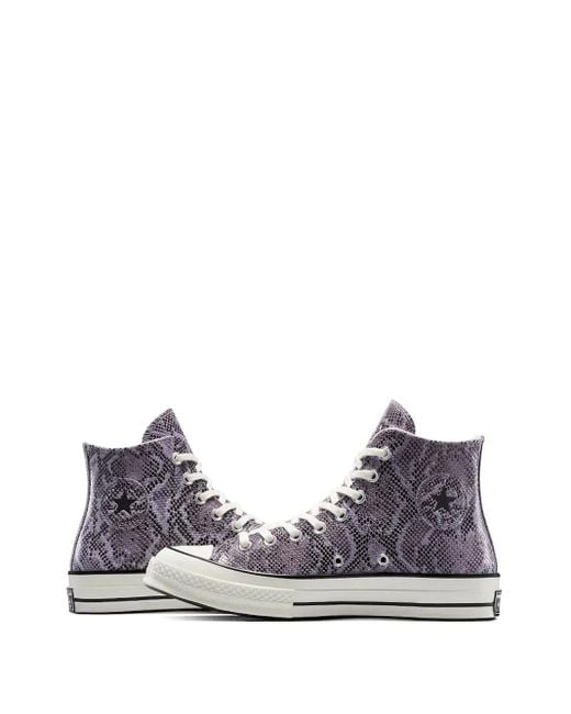 Converse High-Top Sneakers Met Slangen-Effect in het Gray