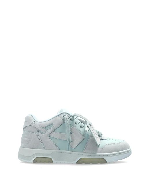 Off-White c/o Virgil Abloh Blue Out Of Office Suede Arrow-Appliqué Sneakers