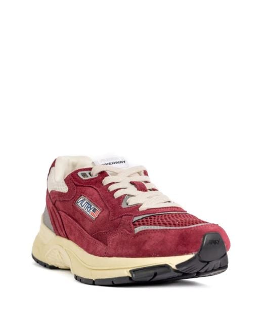 Autry Pink Suede-Panel Mesh-Upper Sneakers for men