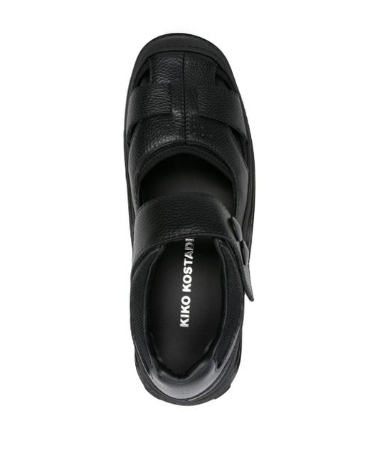 Kiko Kostadinov Black Hybrid Leather Sandals for men