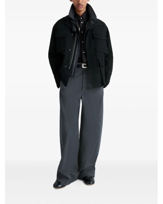 Lemaire Black Buttoned-Cuff Pocket Overshirt for men