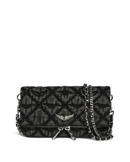 Zadig & Voltaire Black Mini Rock Monogram Clutch Bag