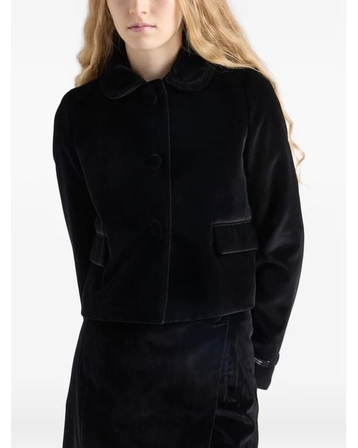 Prada Black Velvet Bomber Jacket