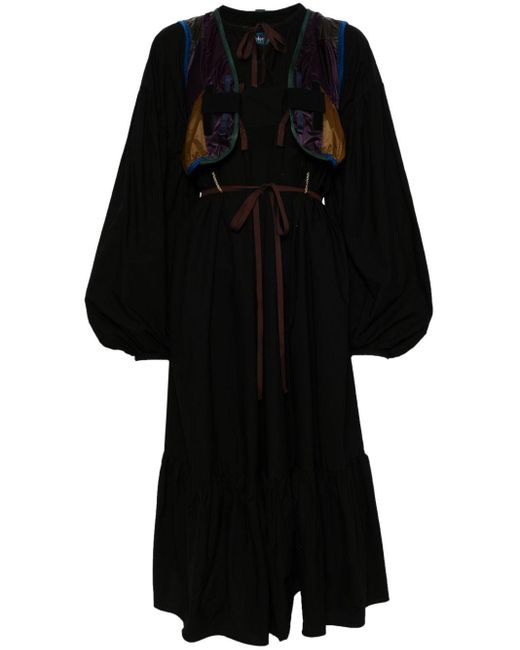 Kolor Black Panelled Drawstring Dress