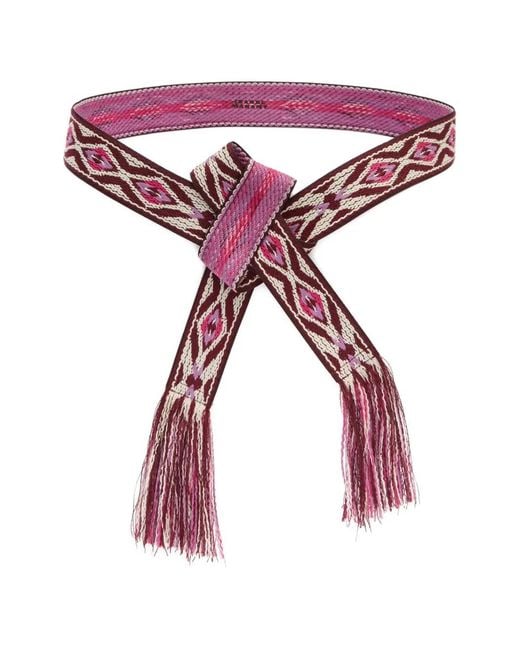 Isabel Marant Pink Etki Geometric-Pattern Belt