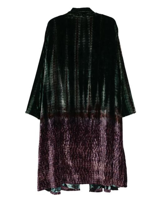 Yavi Black Floral-Print Single-Breasted Coat