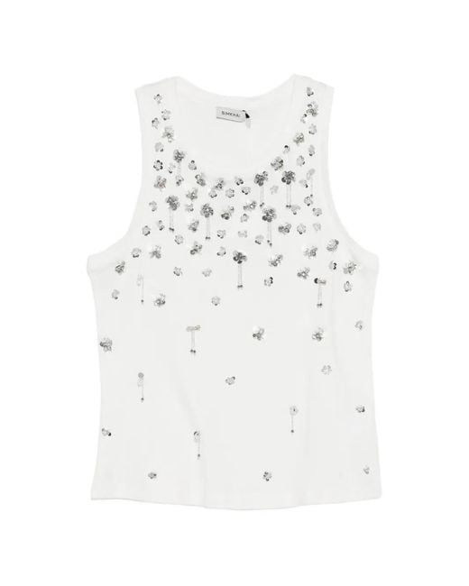 Jonathan Simkhai White Embellishment Tank Top