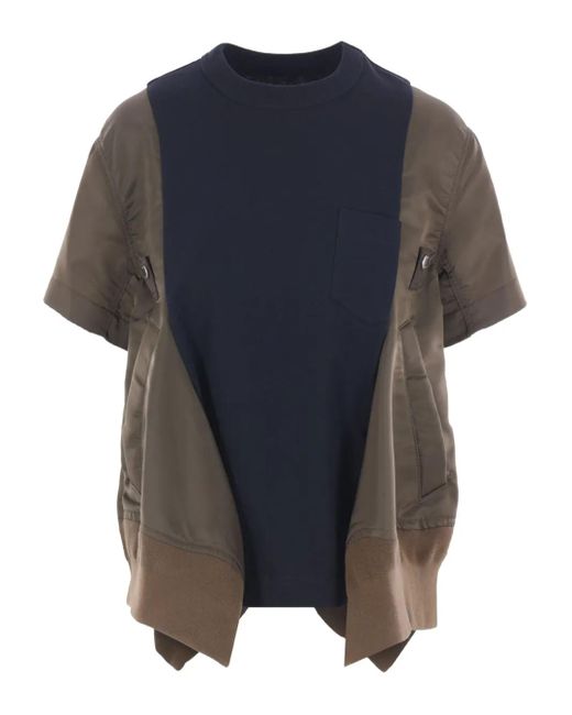 Sacai パネル Tシャツ Blue