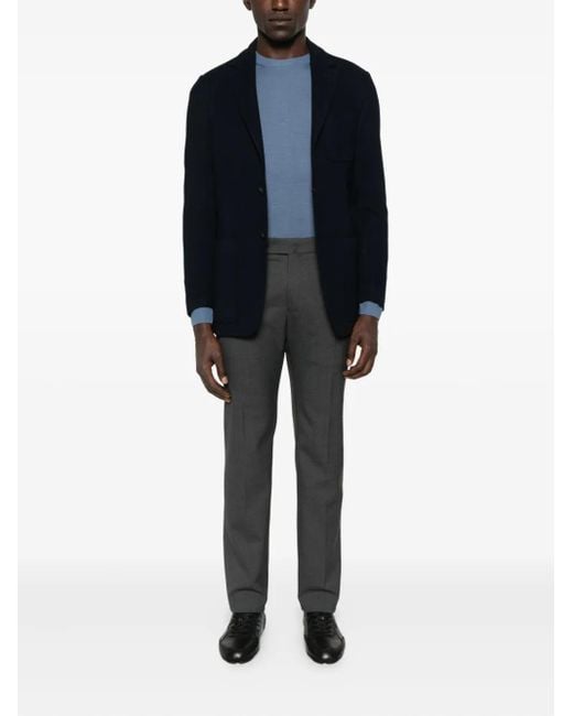 Canali Black Patch-Pocket Knitted Blazer for men