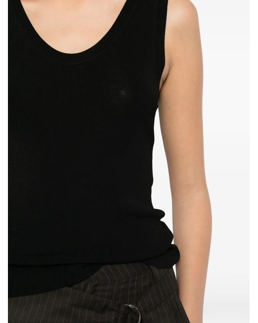Le Petite Pulle Black Scoop-Neck Top
